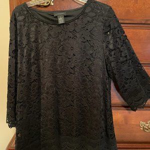 Investments black lace tunic - Size L